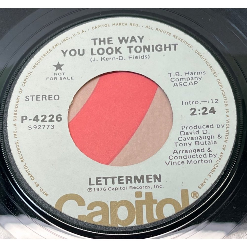 The Lettermen The Way You Look Tonight / Storms of Troubled Times 45 Pop Promo